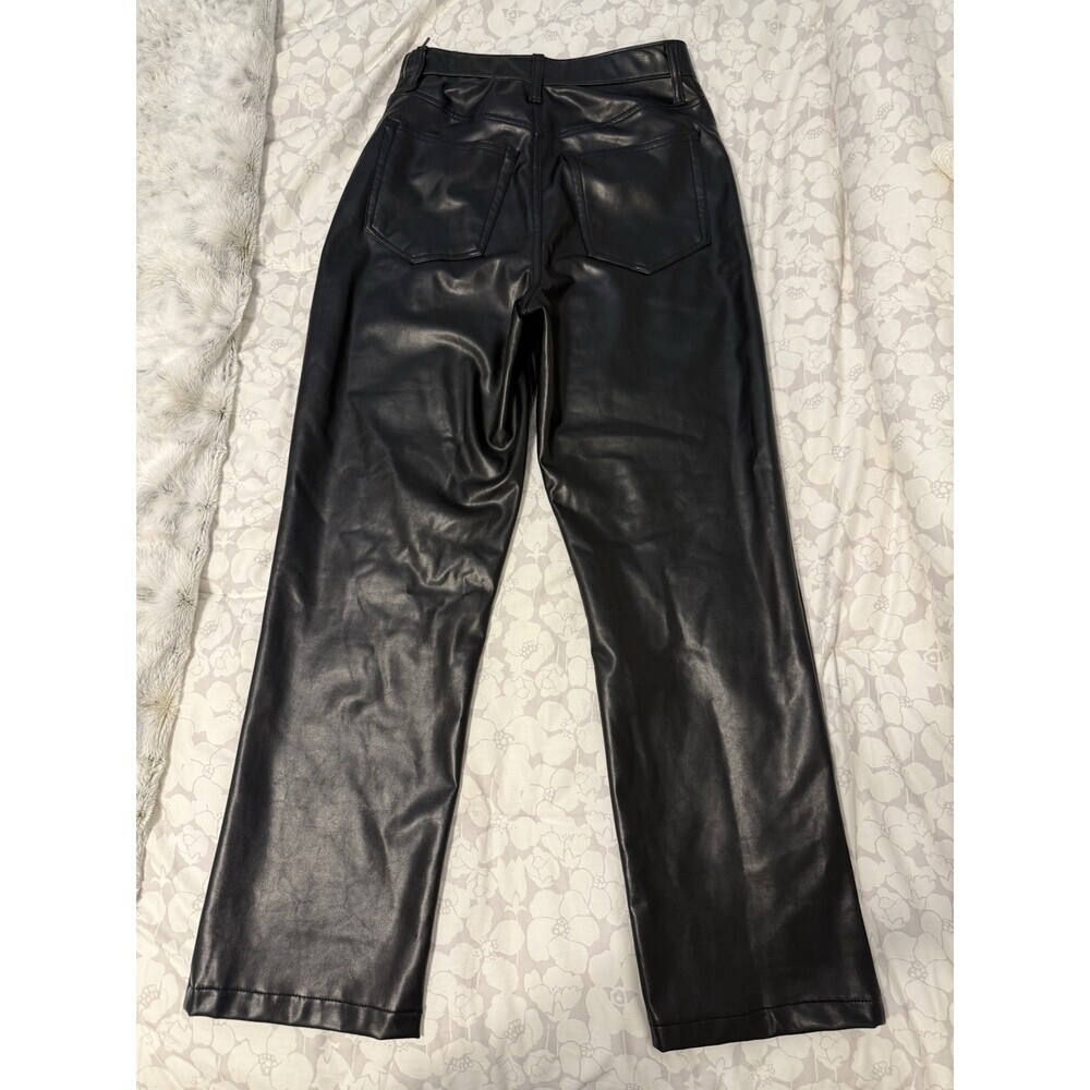 Abercrombie & Fitch Faux Leather 90s Straight Ultra High Rise Pants • Size 6 - Picture 3 of 3